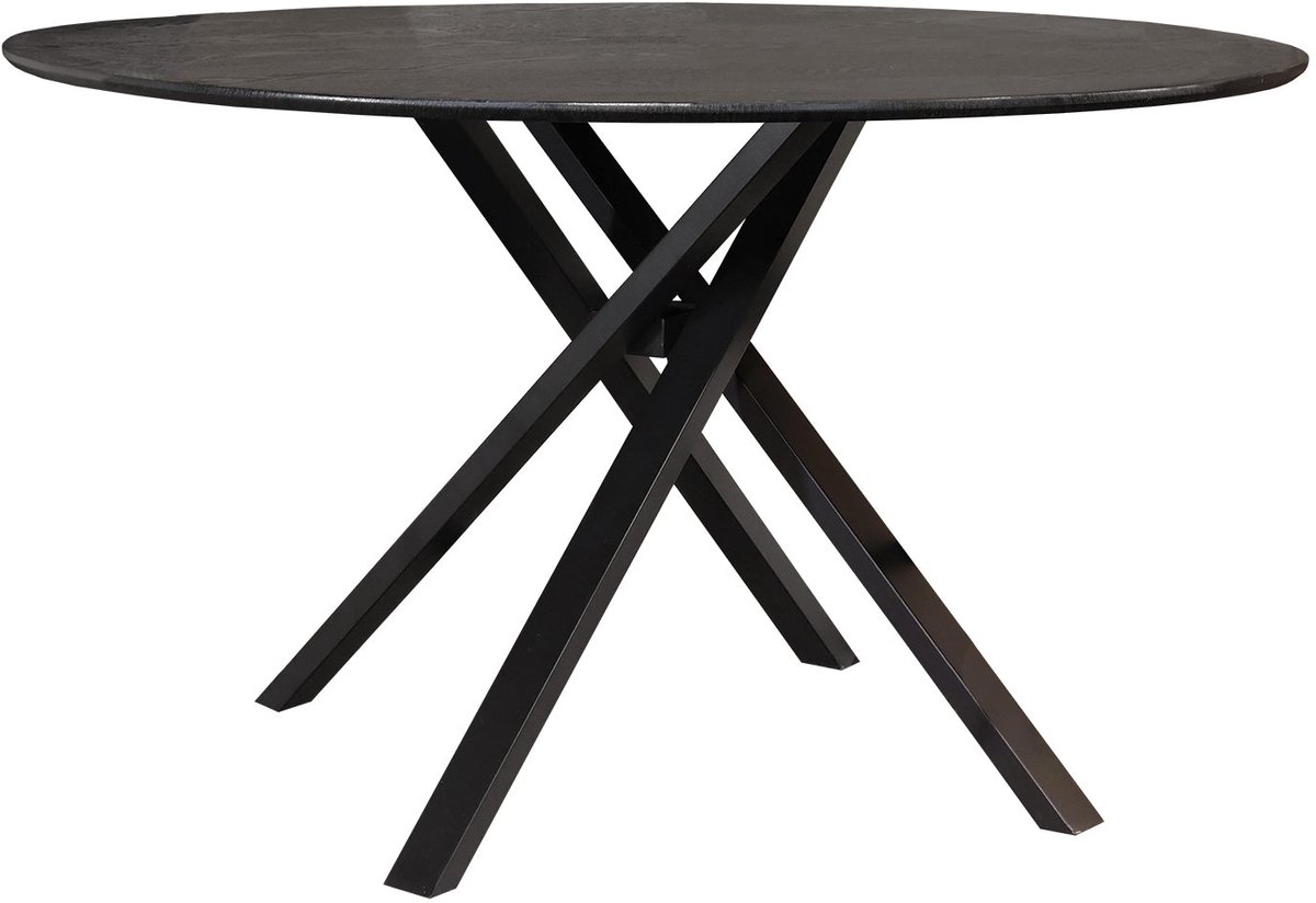 Eettafel rond Ronsi Antoinette zwart 130cm ronde tafel MDF eetkamertafel