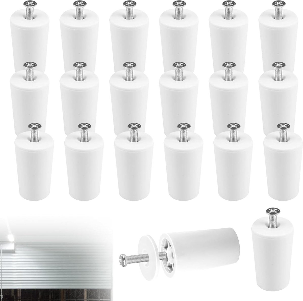 Rolsluiter Stops - Kozijn Stops - Ophanging Beveiligen - Conisch Ontwerp - 20 Stuks 40 mm