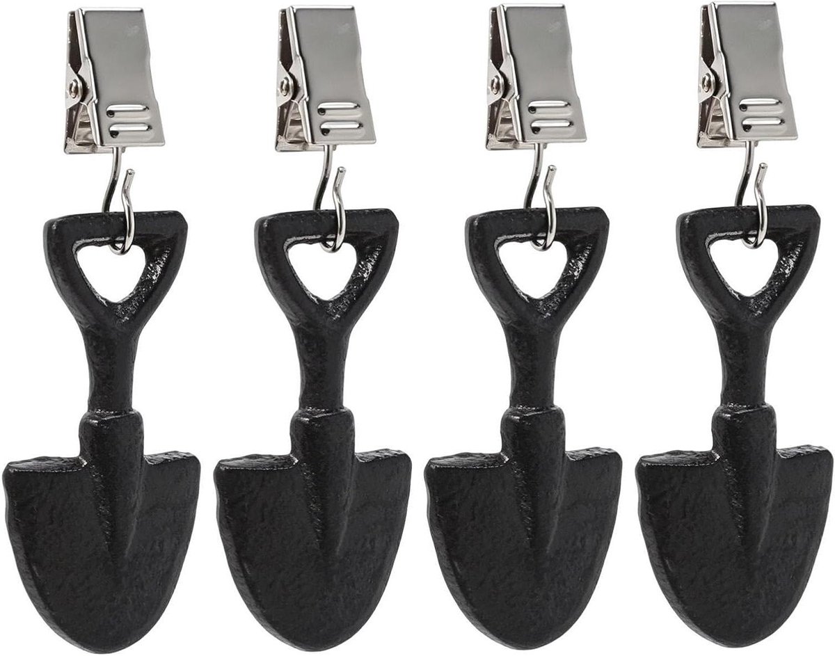 Tafelkleed Gewichten - Windclips - Buiten Tafelen - Zware Metalen Hangers - Set van 4 - Zwart
