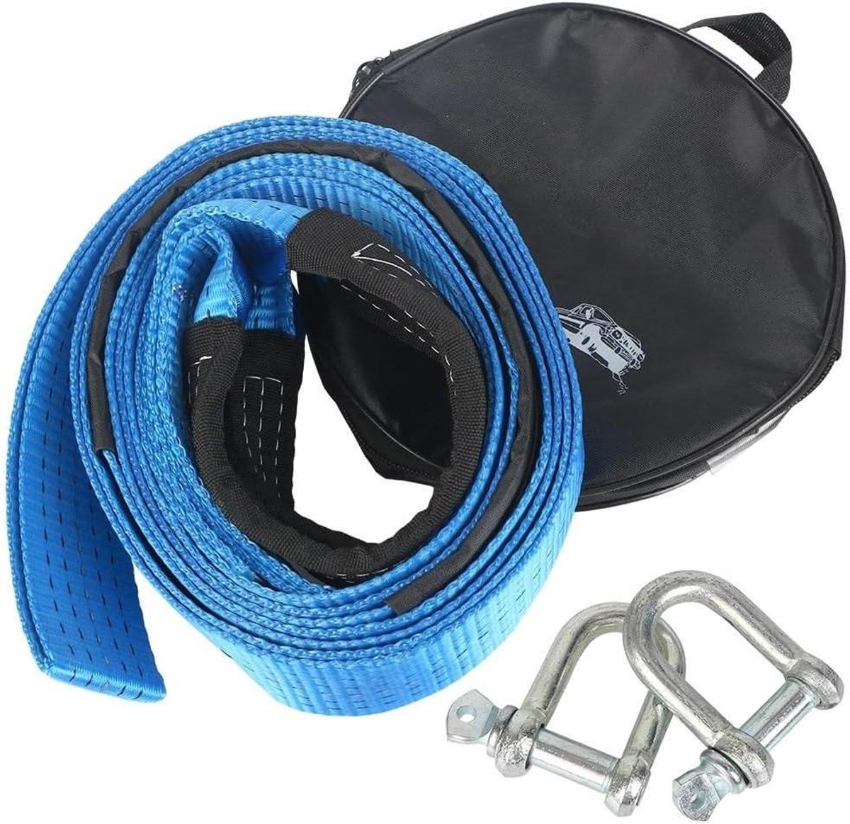 Sleepkabel Auto - Noodsleepband - Voertuig Hulp - Hoge Sterkte Nylon - 8 Ton 3.66M - Blauw