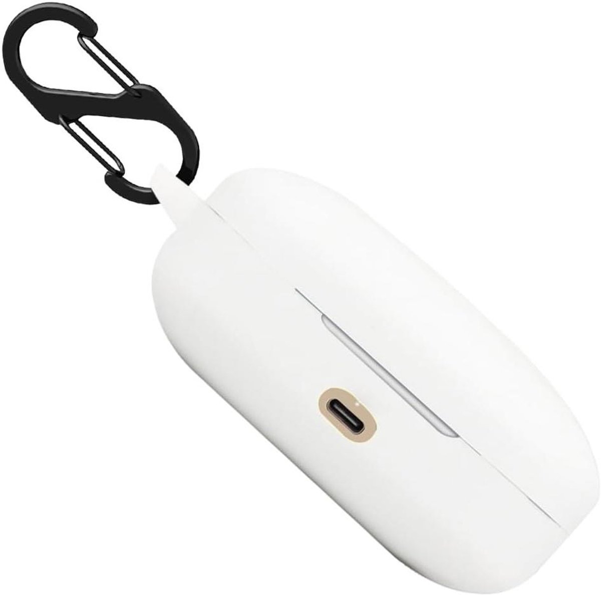 Beschermhoes Koptelefoon - Siliconen Case - Veilig Vervoeren - Met Karabijnhaak - 10.5 cm - Wit