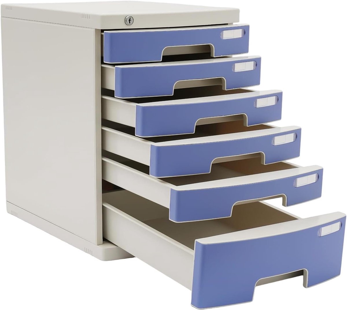 Ladebox A4 - Opbergkastje - Bureau Organisatie - Afsluitbaar met 6 lades - 39.5 x 29.5 x 43 cm