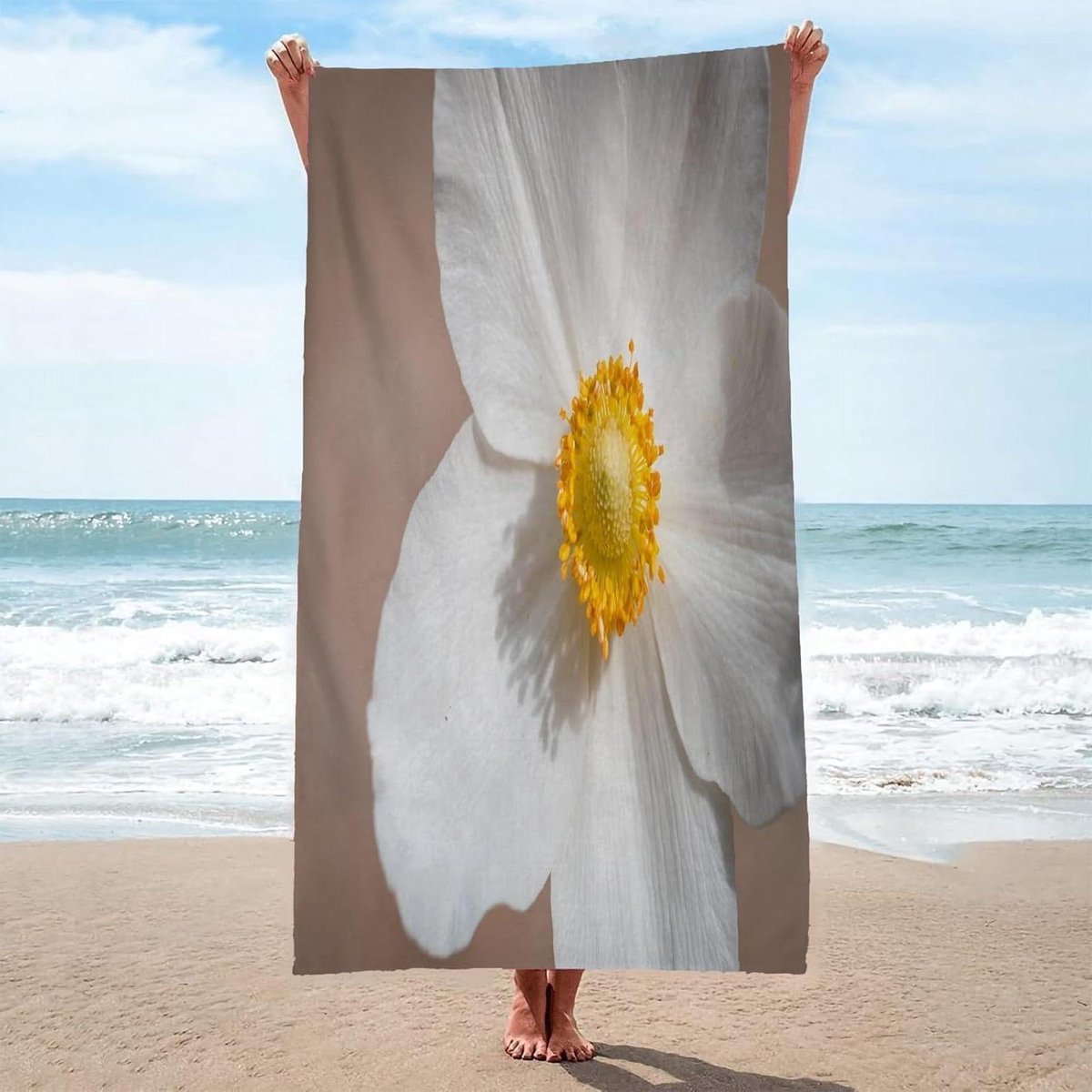 Beach Towel 100 x 200cm Flowers Microfiber Towel Spring Beach Towel XXL Anti-Sand Quick Dr