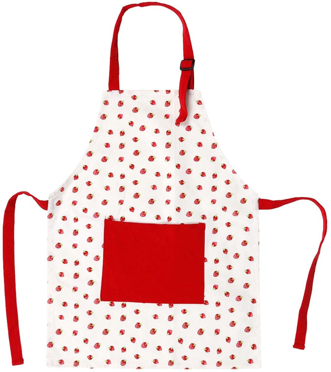 Dailygoods - Kinderschort van Katoen met Aardbeienpatroon en Verstelbare Bandjes