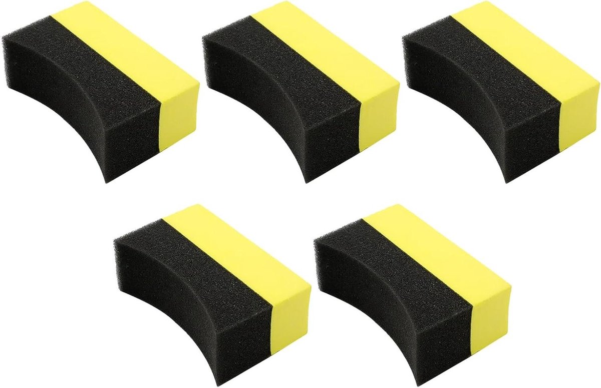 Applicator Spons - Wax Spons - Auto Poetsen - Dubbelzijdig Ontwerp - 5 Stuks - Zwart