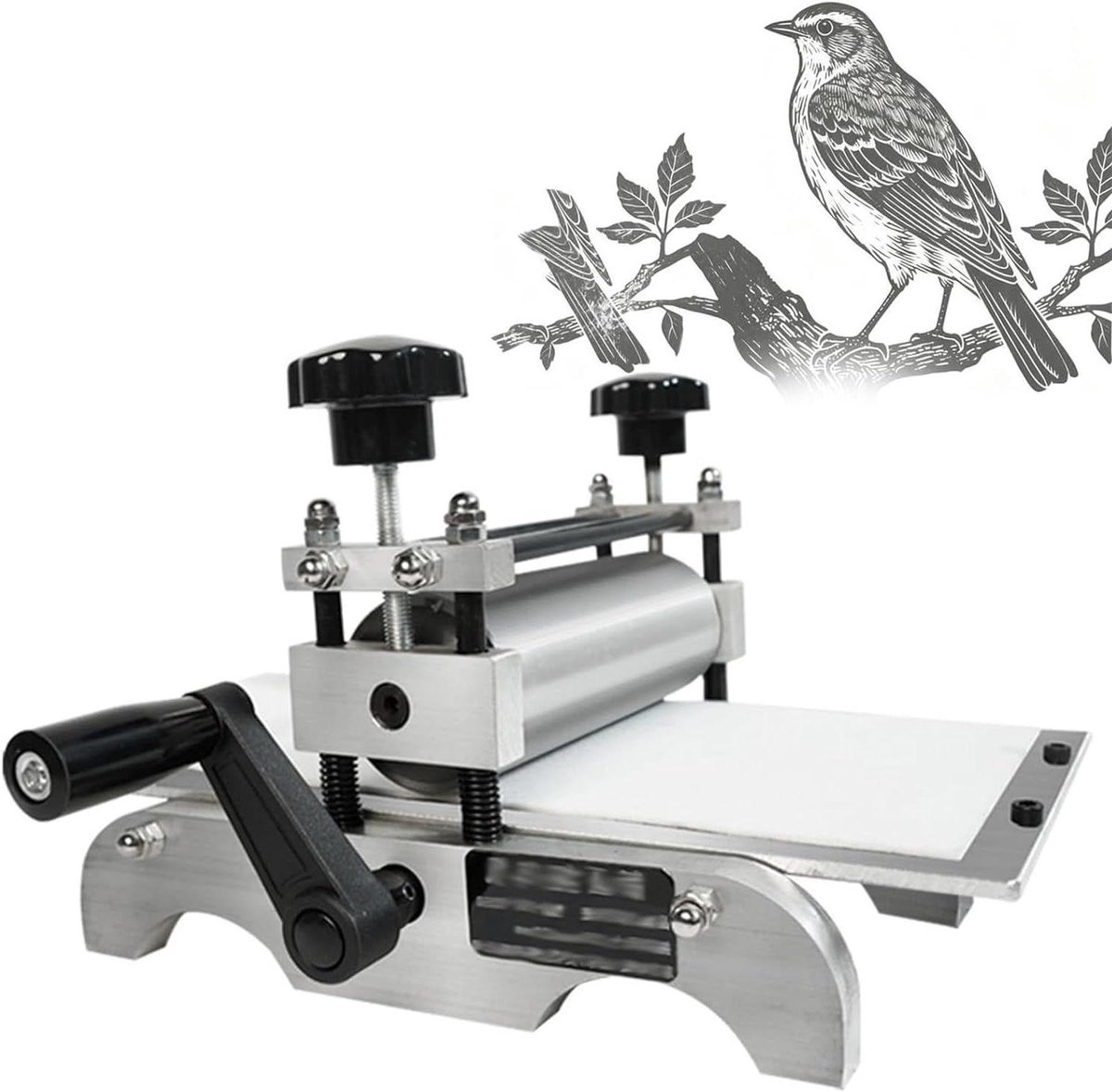 Handpers - Drukpers - Kunst Prints Maken - Precisie Drukregeling - 310x170 mm Bereik - Zwart