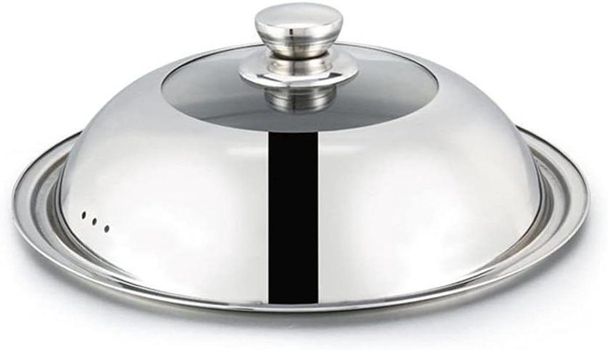 Pannen Deksel - Koekenpan Deksel - Koken en Bakken - Zichtbaar Kookproces - 32cm - Zilver