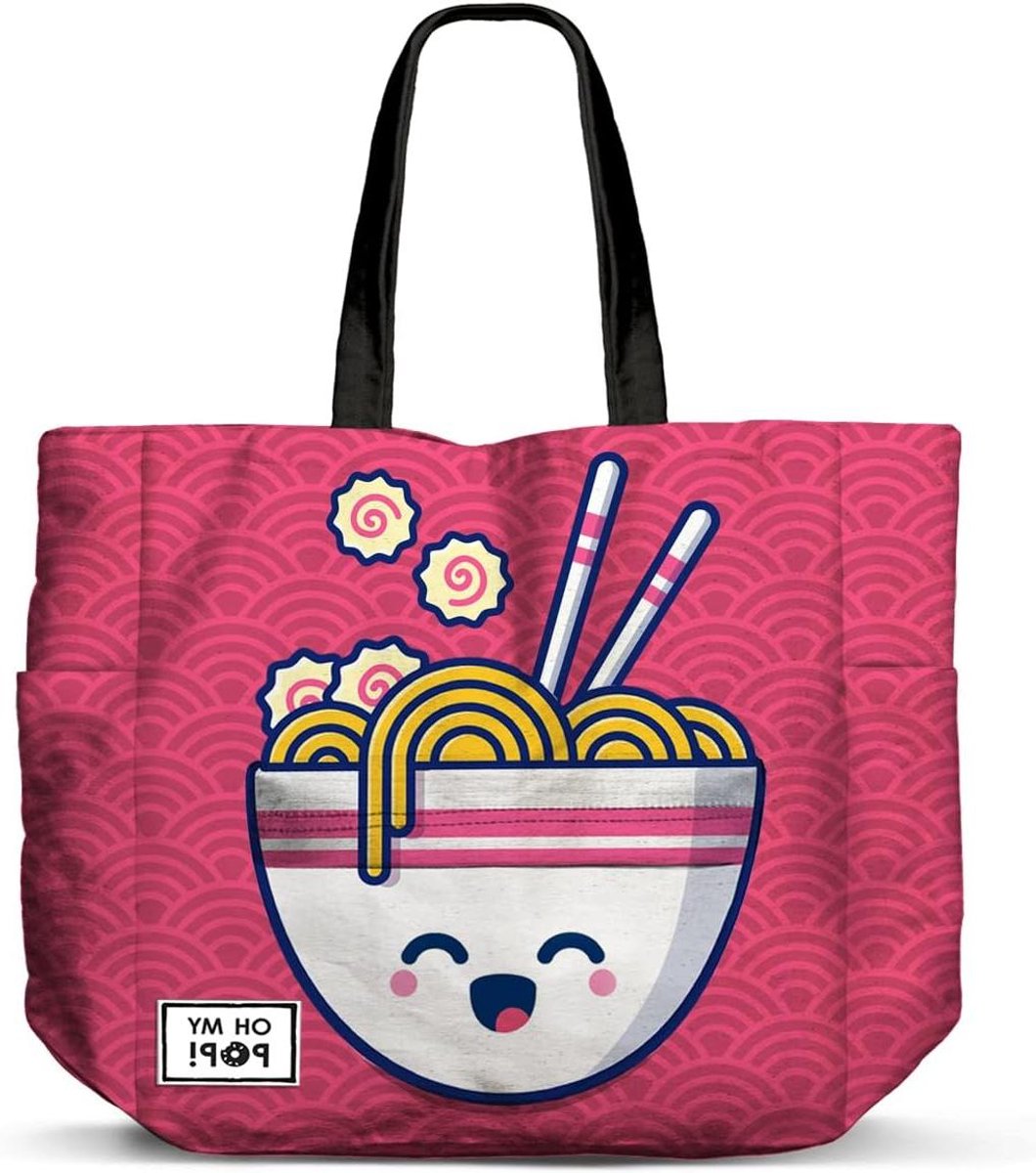 Boodschappentas - Draagtas - Boodschappen doen - Horizontale Fan - 46 cm breed - Roze