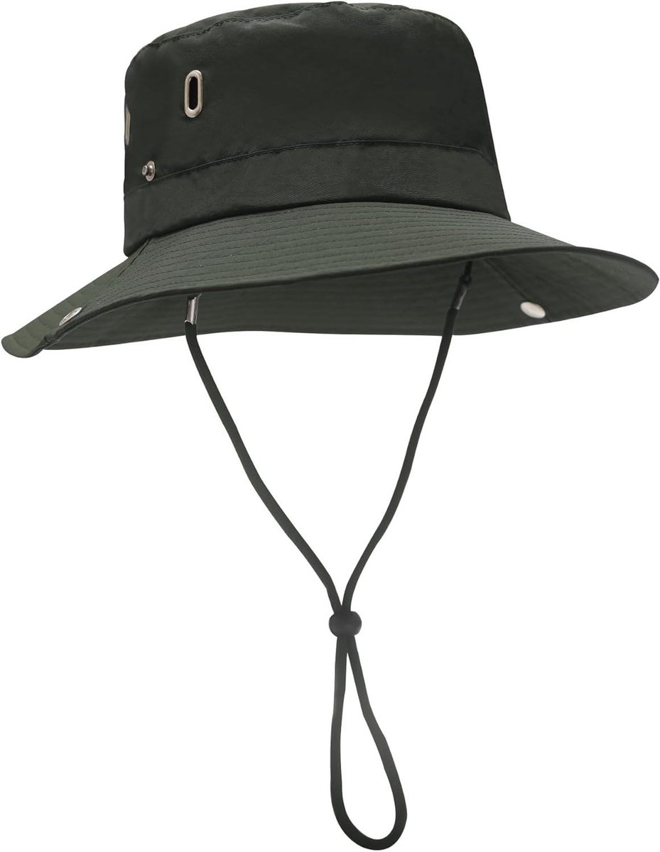 Safari Hoed - Outdoor Hoed - Bescherming tegen zon - Ademend mesh ontwerp - 8cm rand - Legergroen