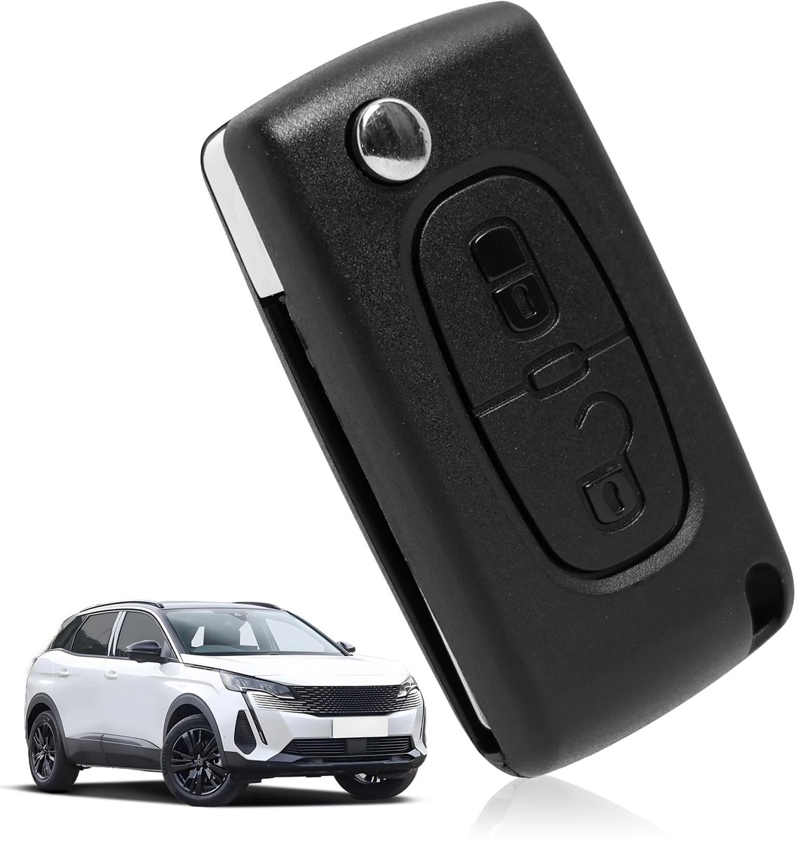Dailygoods - Sleutelbehuizing Vervanging voor Citroën en Peugeot Modellen