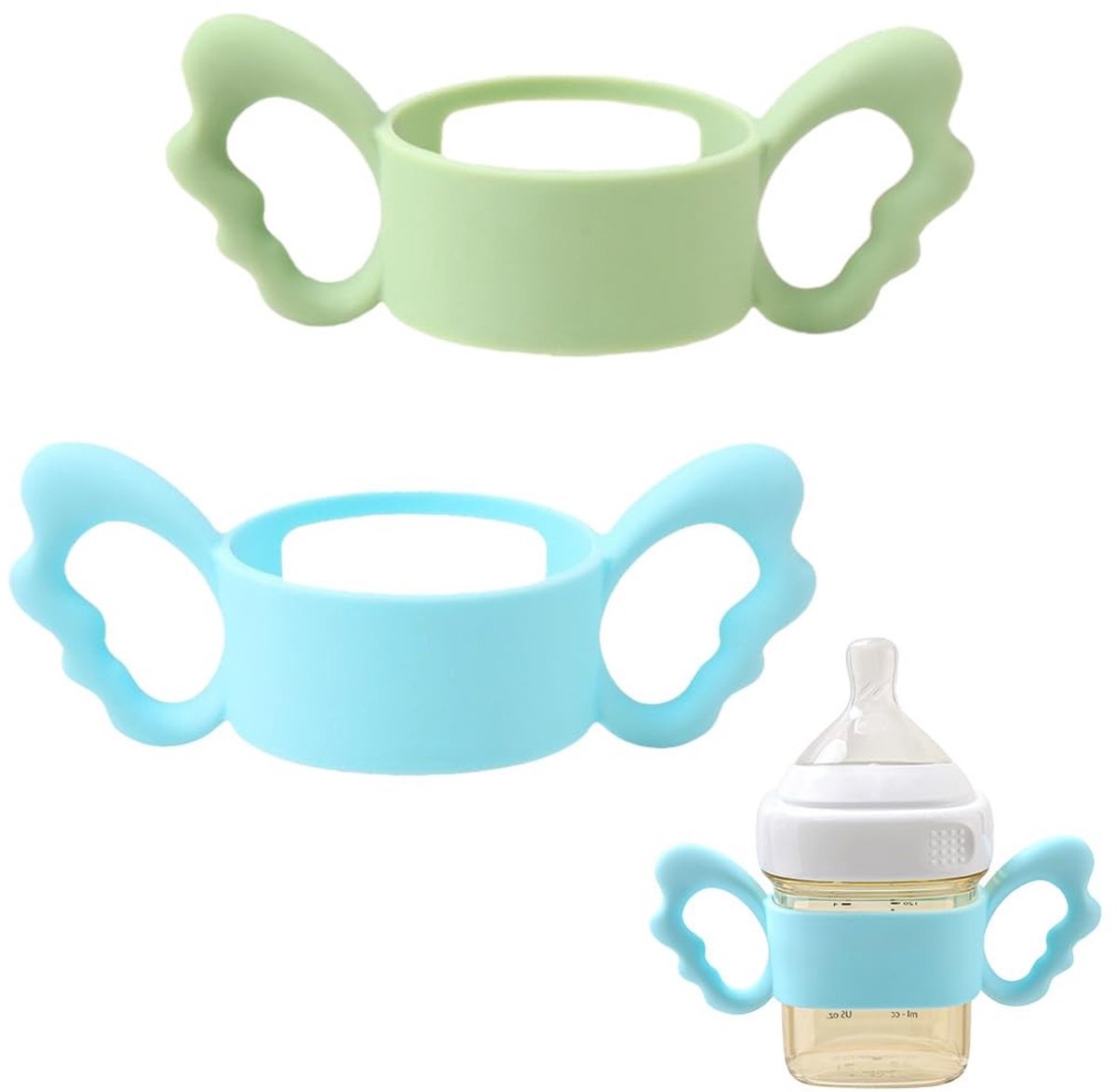Dailygoods - Set van 2 Siliconen Flessengrepen met Brede Opening