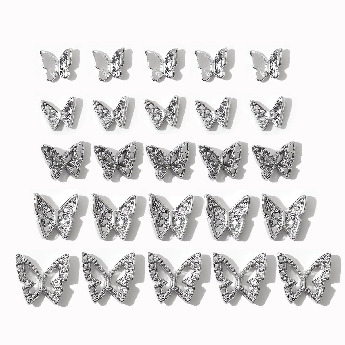 Dailygoods - 25 Stuks Vlinder Strass-Nageldecoraties voor Manicure