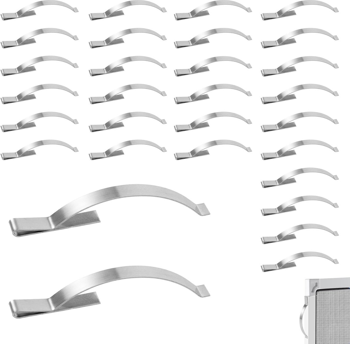 Dailygoods - 30 Stuks Roestvrijstalen Raamscherm Clips
