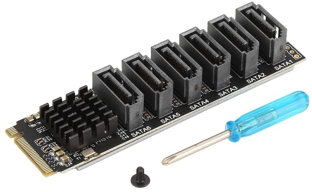 Dailygoods - M.2 naar 6-Poorts SATA-Adapterkaart voor PC