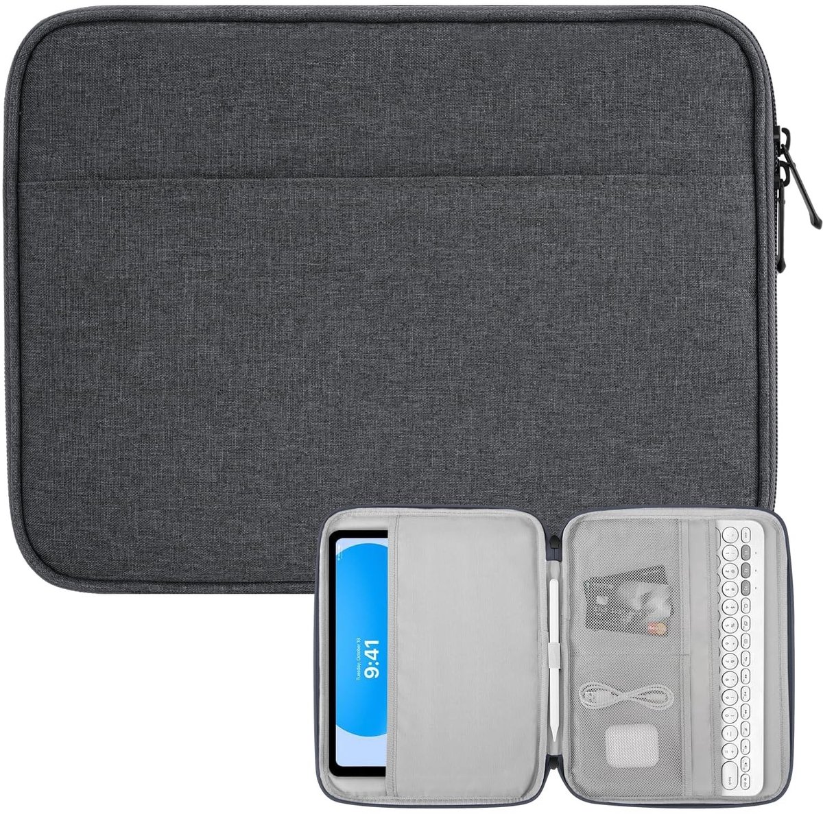 Dailygoods - Tablet Sleeve voor 9-11 Inch Tablets in Space Gray