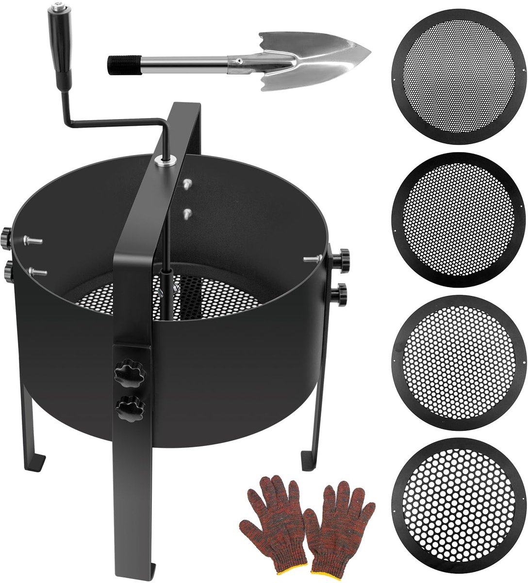 Dailygoods - Roestvrijstalen Tuinzeef met Verwisselbare Zeefinzetstukken