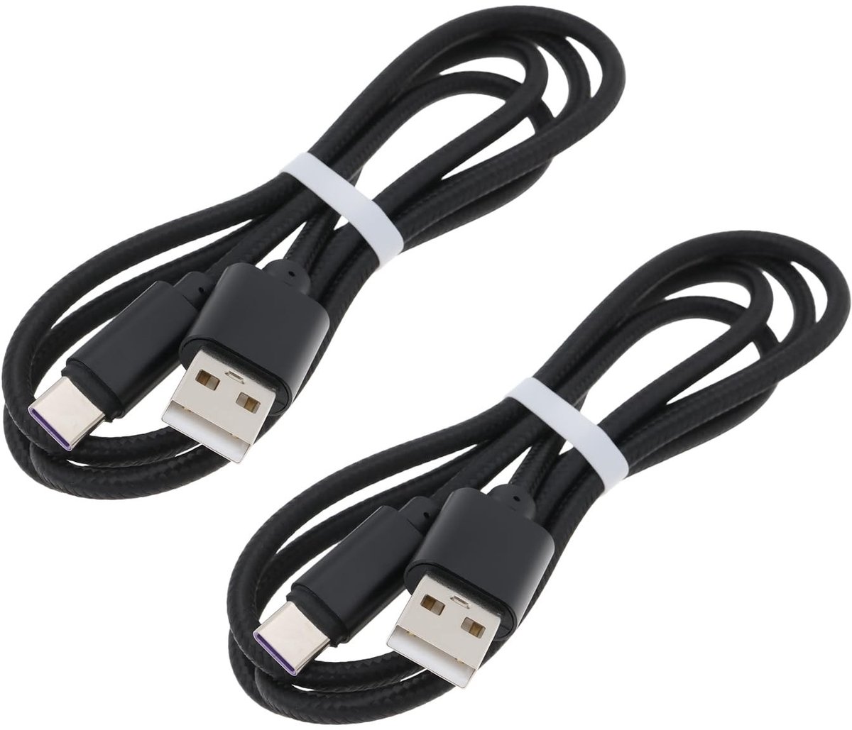 Dailygoods - 2 Stuks USB Type C Oplaadkabel, Nylon Gevlochten 1M voor PS5 Controller
