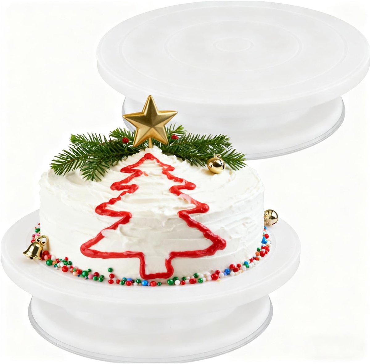 Dailygoods - Set van 2 Professionele Taartdraaitafels, Ronde Decoratieplatforms