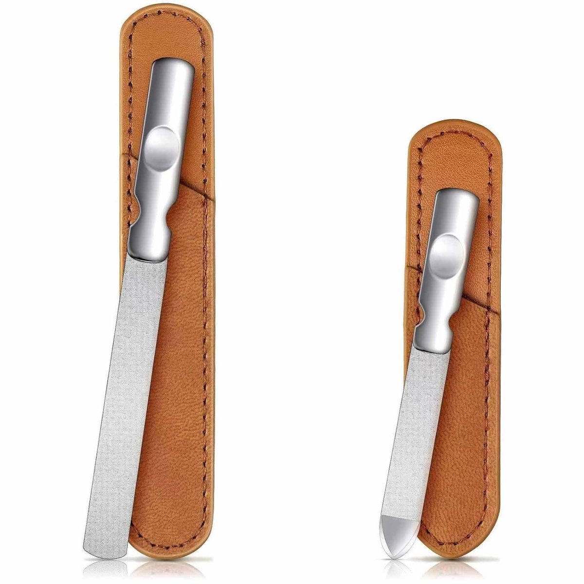 Dailygoods - Set van 2 Roestvrij Stalen Nagelvijlen voor Manicure en Pedicure