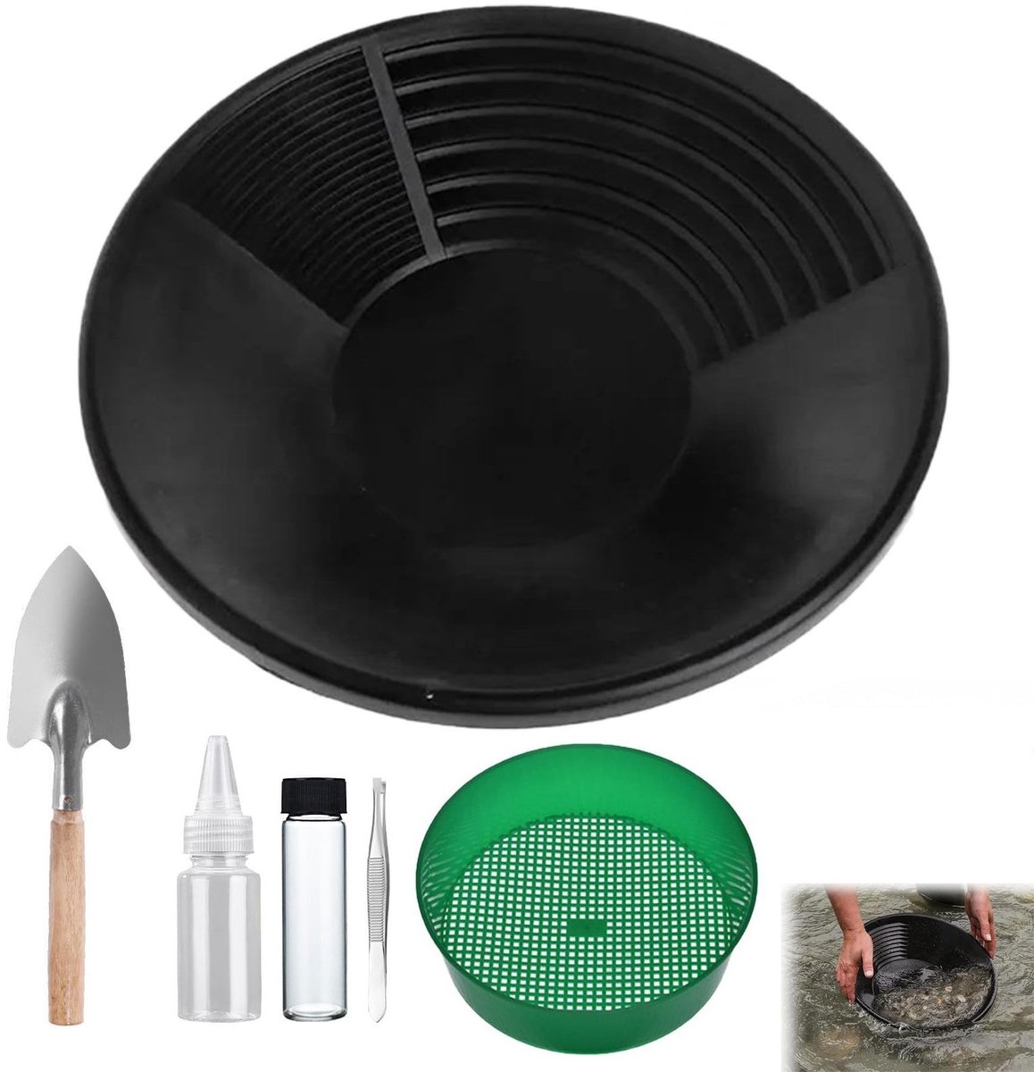 Dailygoods - Gouden Waspan Set met Zeef voor Avonturiers