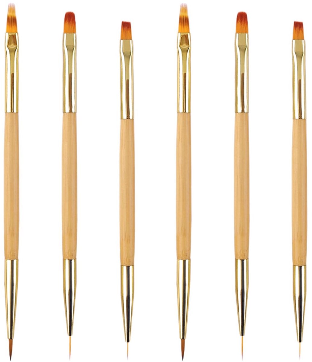 Dailygoods - Set van 6 Dubbelzijdige Nail-Art Pennen