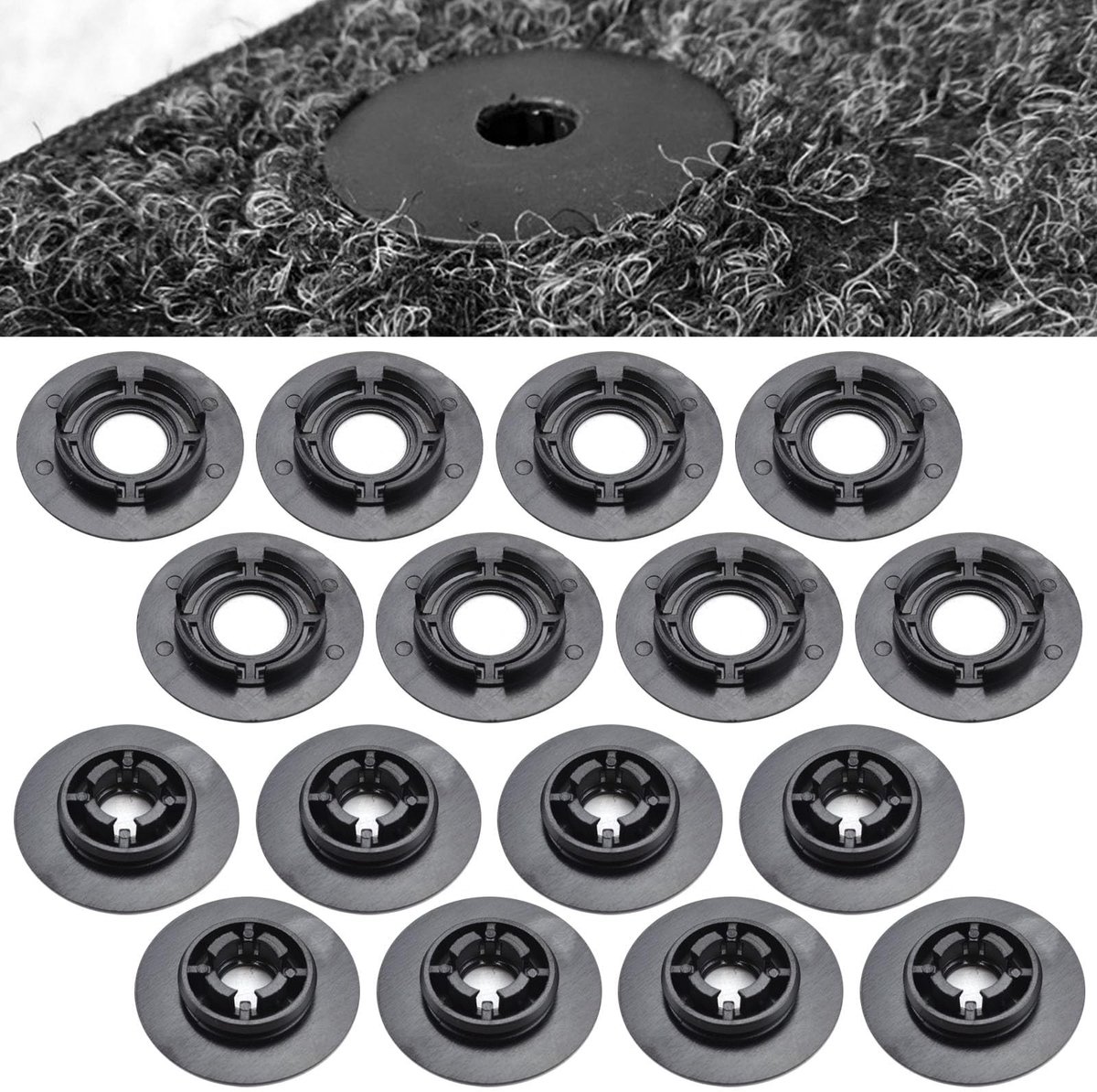 Dailygoods - Vloermattenhouders Set van 16 Stuks voor Diverse Auto's