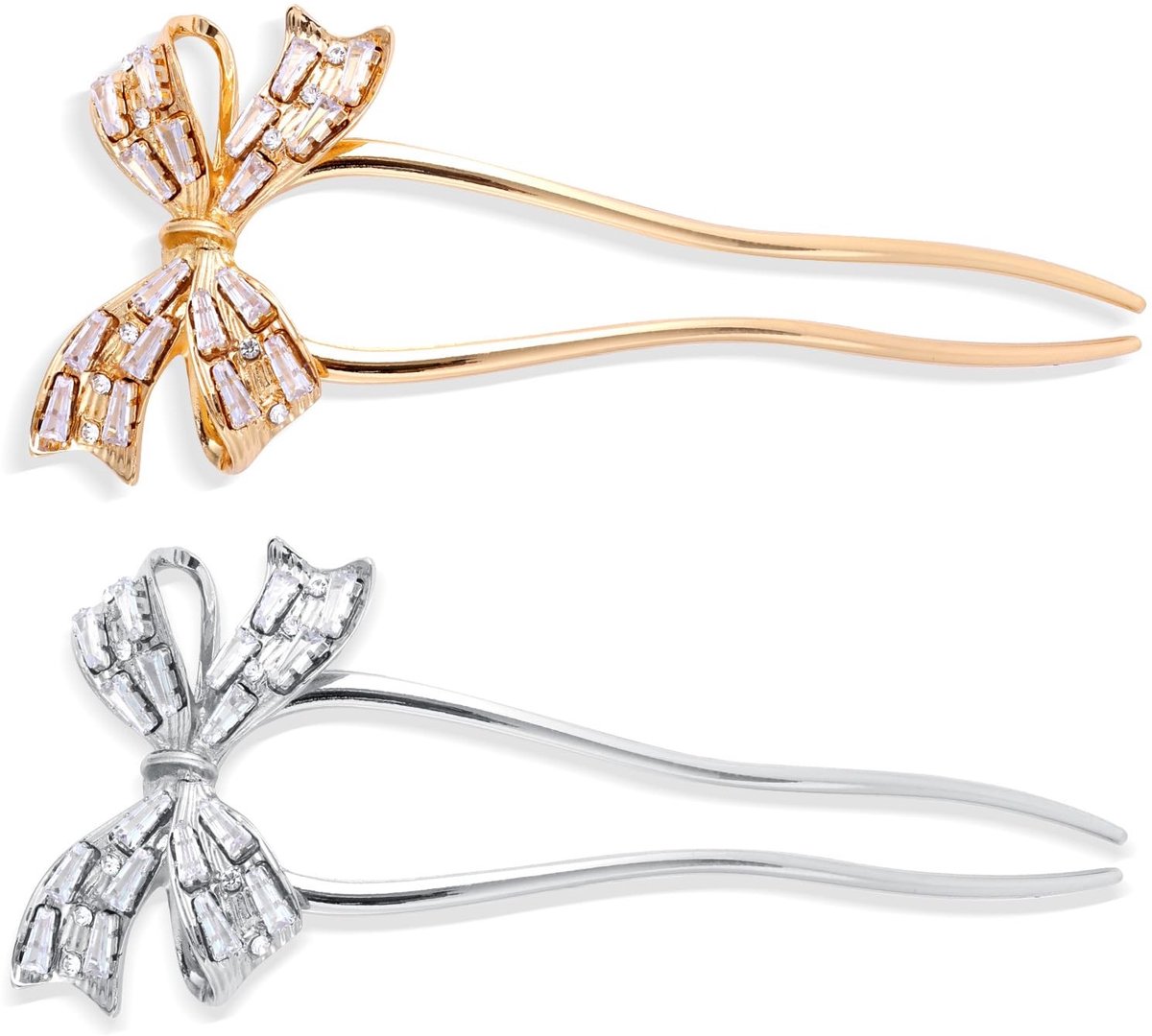 Dailygoods - U-Vormige Strik Haarspelden Set in Goud en Zilver