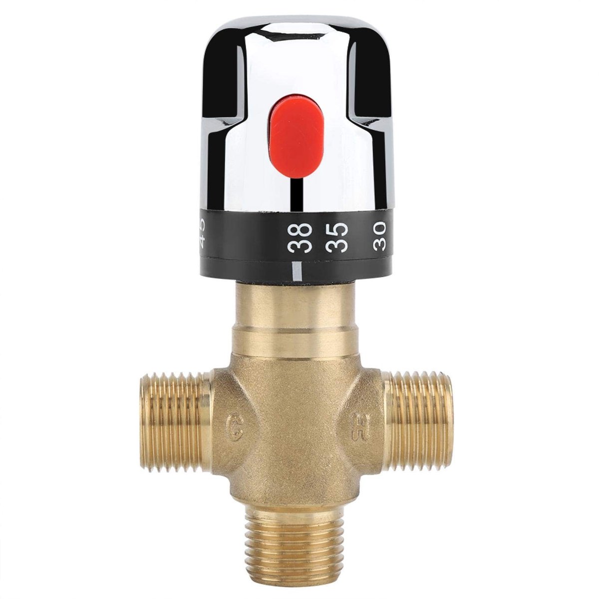 Dailygoods - Dailygoody - Thermostatisch mengventiel - 3-weg - Hittebestendig - G1/2 - Instelbaar - Voor wastafel douche bidet - Messing