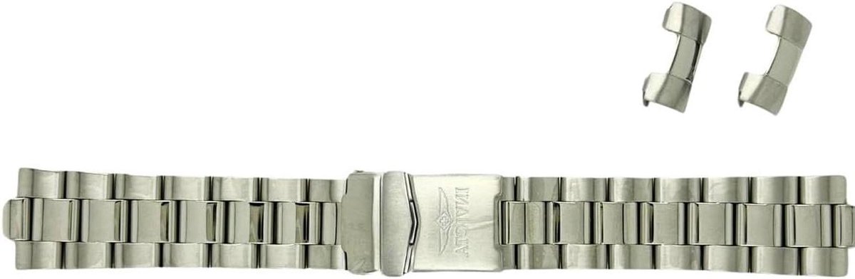 Horlogeband - Reserveband Metaal - Horloge Reparatie - Met Veiligheidssluiting - 22mm Breed - Zilverkleurig