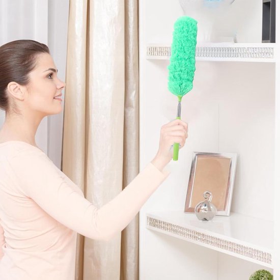 Telescopische Plumeau - Stofborstel Vezels - Huis Reinigen - Verstelbare Lengte - 38 cm - Groen — afbeelding 4