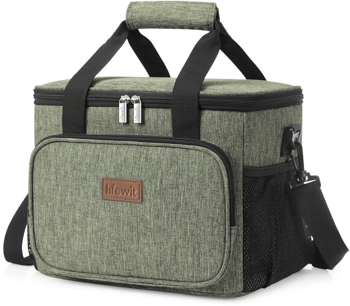 Dailygoods - Dailygoody - Grote Lunchtas - Geïsoleerde Lunchbox - 24 Blikken - Donkergroen - Koeltas voor Volwassenen - Perfect voor Kantoor en Picknick