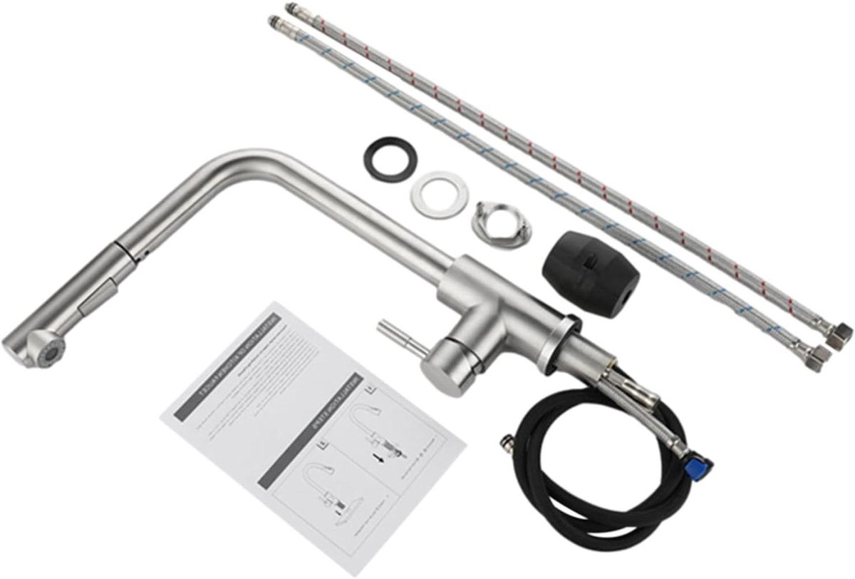 Roestvrijstalen Keukenkraan - Pull-Down Enkele Handvat RVS Tool | Wastafel Kraan | Voor Th