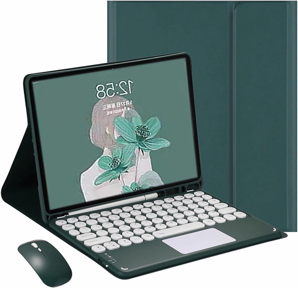Toetsenbord Hoes - Tablet Cover - Productief Werken - Met Touchpad - 10.9 Inch - Donkergroen