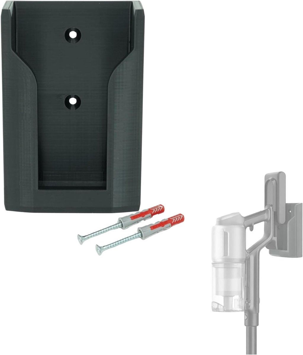 Wandhouder Stofzuiger - Ophangsysteem Accu - Orde Houden - Specifiek Ontworpen - 16 x 11 x 45 cm - Zwart