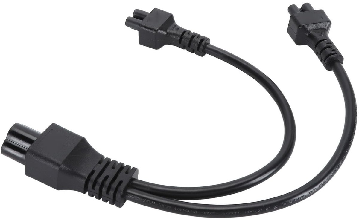 Dailygoods - Cosensi - IEC320 C6 Y Splitter - Dual C5 Vrouwelijk - Heavy Duty 2.5A 250V - Netwerk Kabel - Organiseer je werkruimte