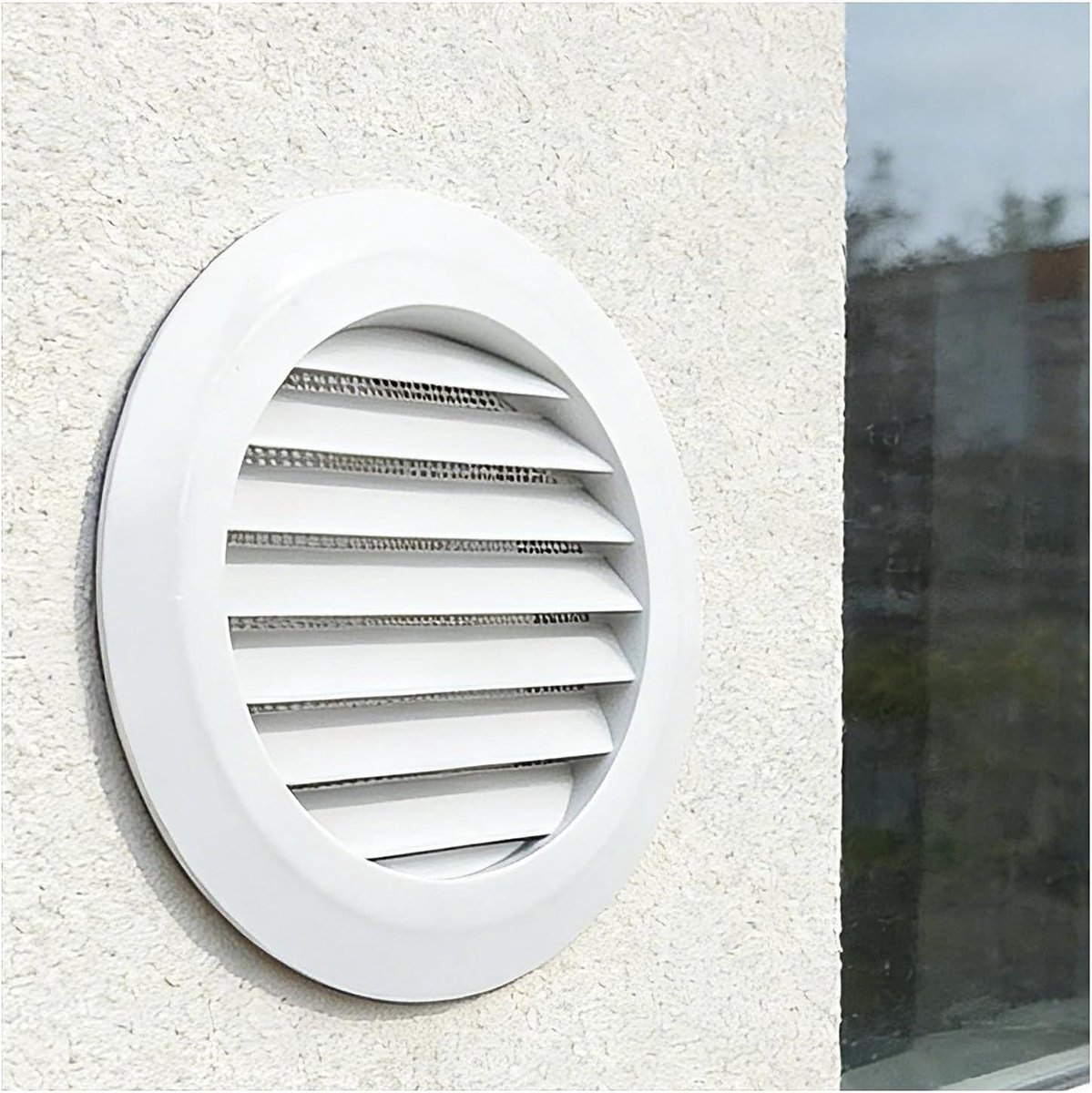 Roosterafdekking Rond - Ventilatierooster - Luchtstroom Reguleren - Ingebouwd Gaas - 198mm - Wit