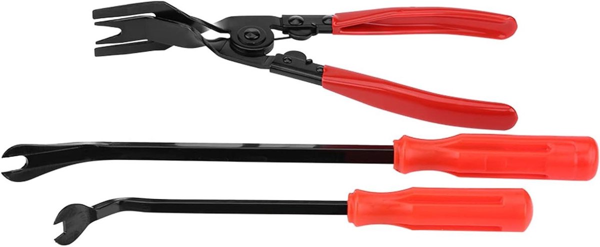 Bekledingsset - Clipverwijderaar Tangen - Auto Interieur - 3-delige Set - 31 x 9 x 2 cm - Grijs
