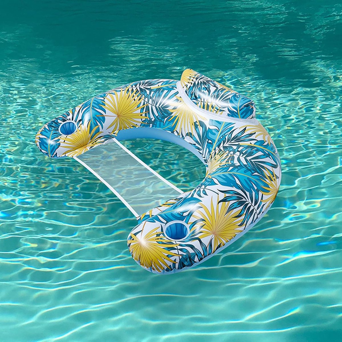 Opblaasbare Zwembadstoel - Drijvende Loungebank - Zomerse Ontspanning - Met Bekerhouders -