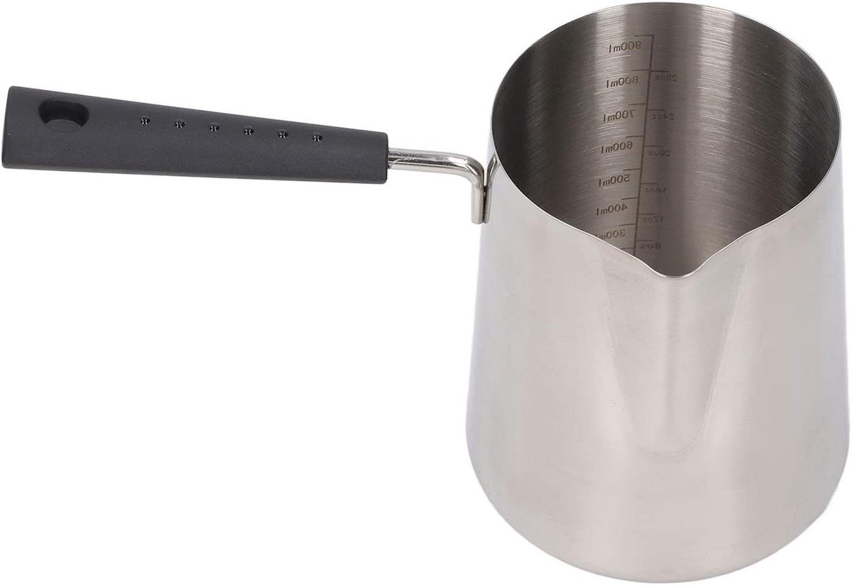 Melkopschuimkan - Koffiekan - Latte Art Maken - Lange Handgreep - 3700 ml - Zilver