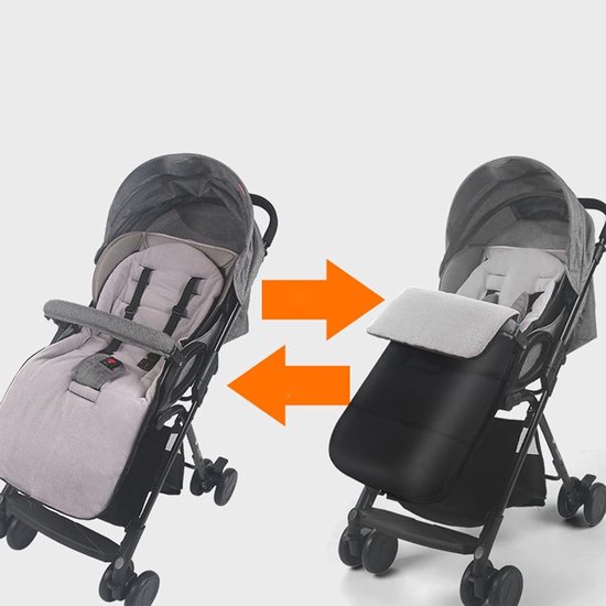 Kinderwagen voetenzak - Warme slaapzak - Baby comfort - Waterdicht winddicht - 86 x 45 cm - Zwart — afbeelding 2