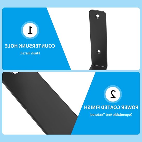 Zware L-vormige Wandplanken Steunen - 4 Stuks Verstelbare Hoeksteunen voor Drijvende Houten Planken (200 x 150mm) - Ideaal voor Opslag en Organisatie — afbeelding 2