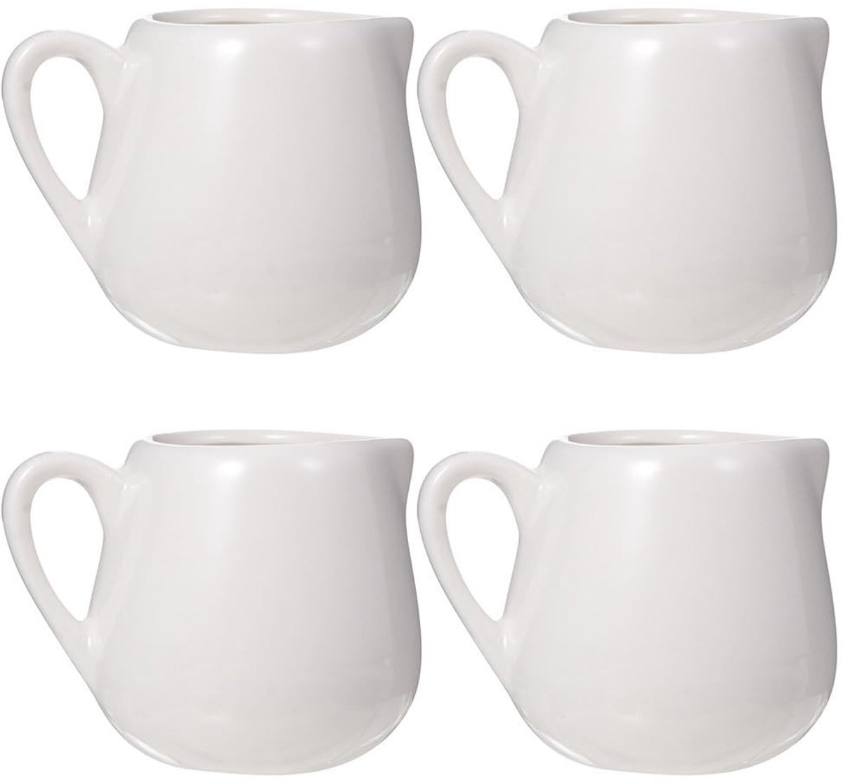 Dailygoods - Set van 4 Keramische Melkkannetjes van 50 ml