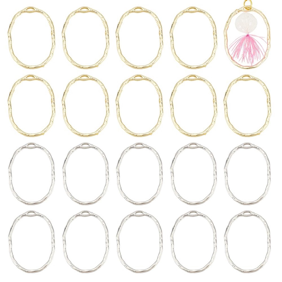 Dailygoods - 40 Stuks Ovale Open Rug Bezel Hangers voor DIY Projecten