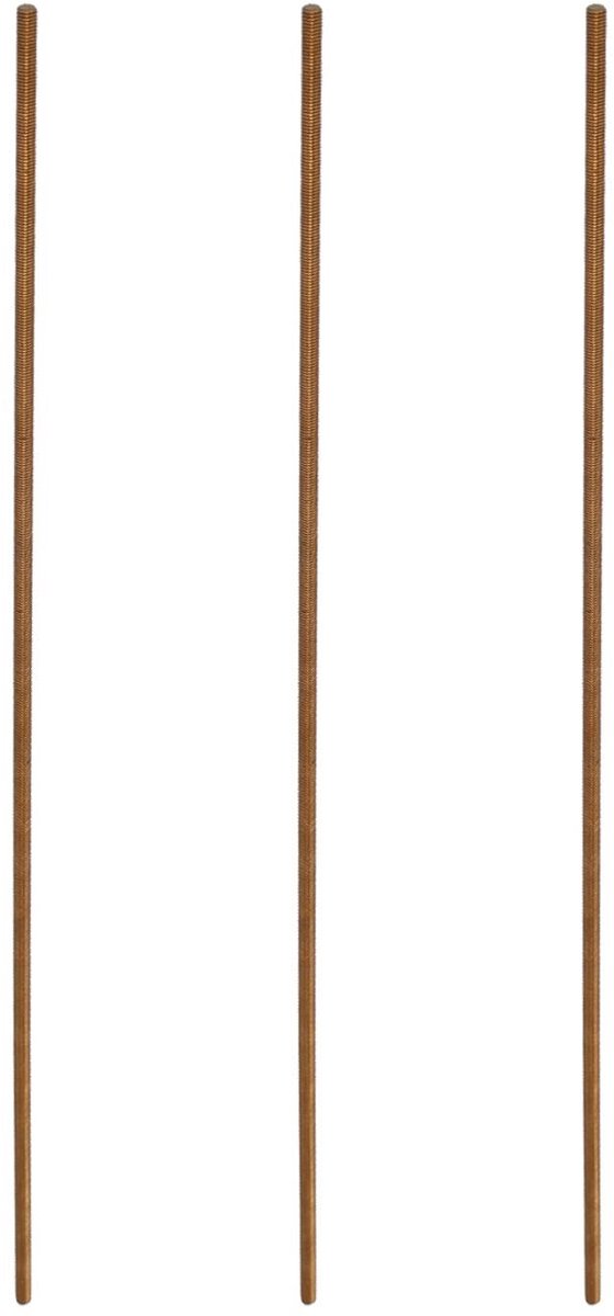 Dailygoods - Set van 3 Messing Schroefdraadstangen M2 x 250 mm voor Klemmen
