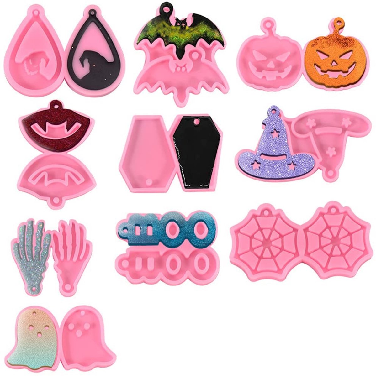 Dailygoods - 10 Stuks Halloween Siliconen Fondant Mallen