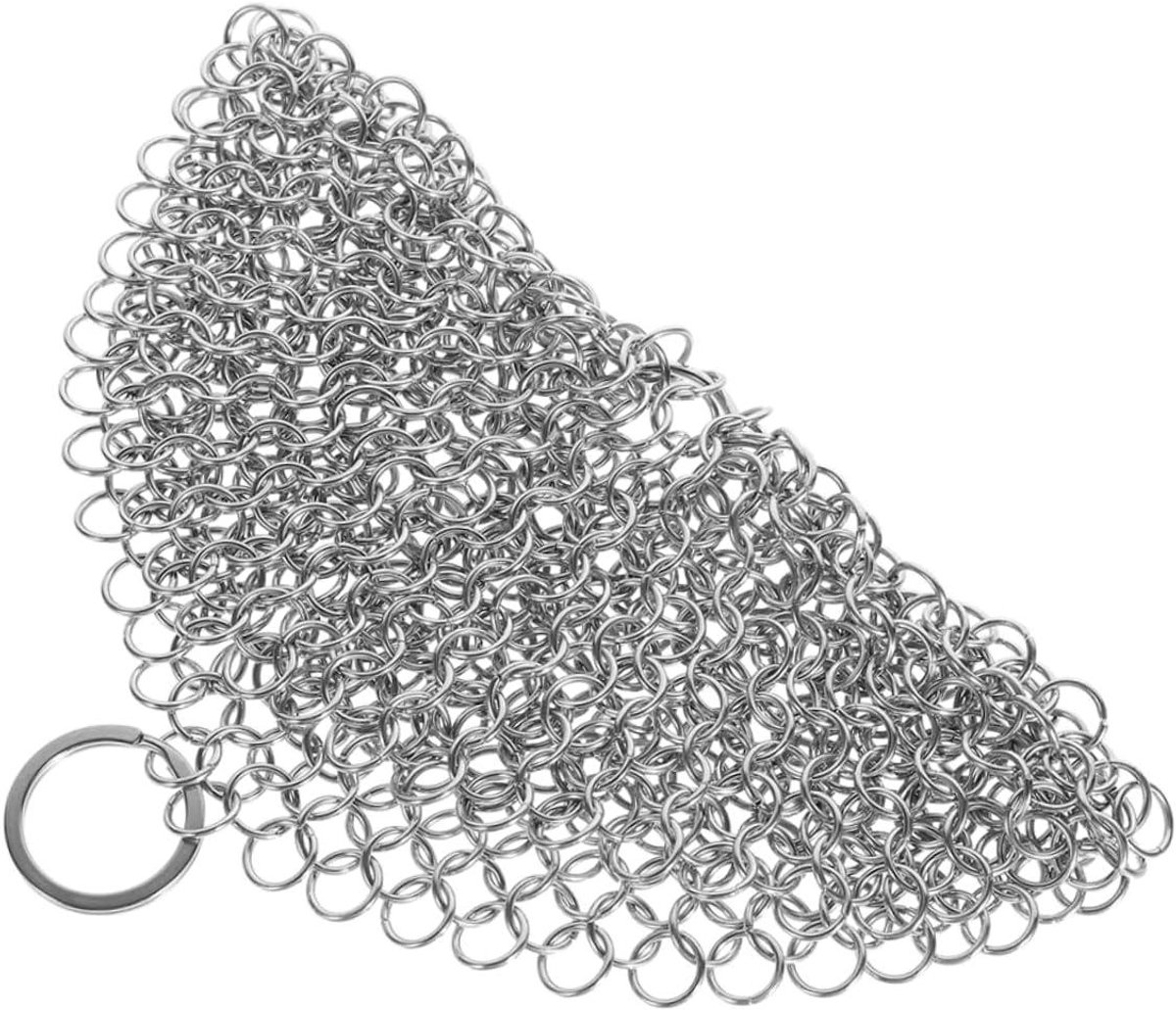 Pan Reiniger - Keuken Schraper - Gietijzer Onderhoud - Voedselveilig Roestvrij Staal - 12.5 x 12.5 cm - Zilver