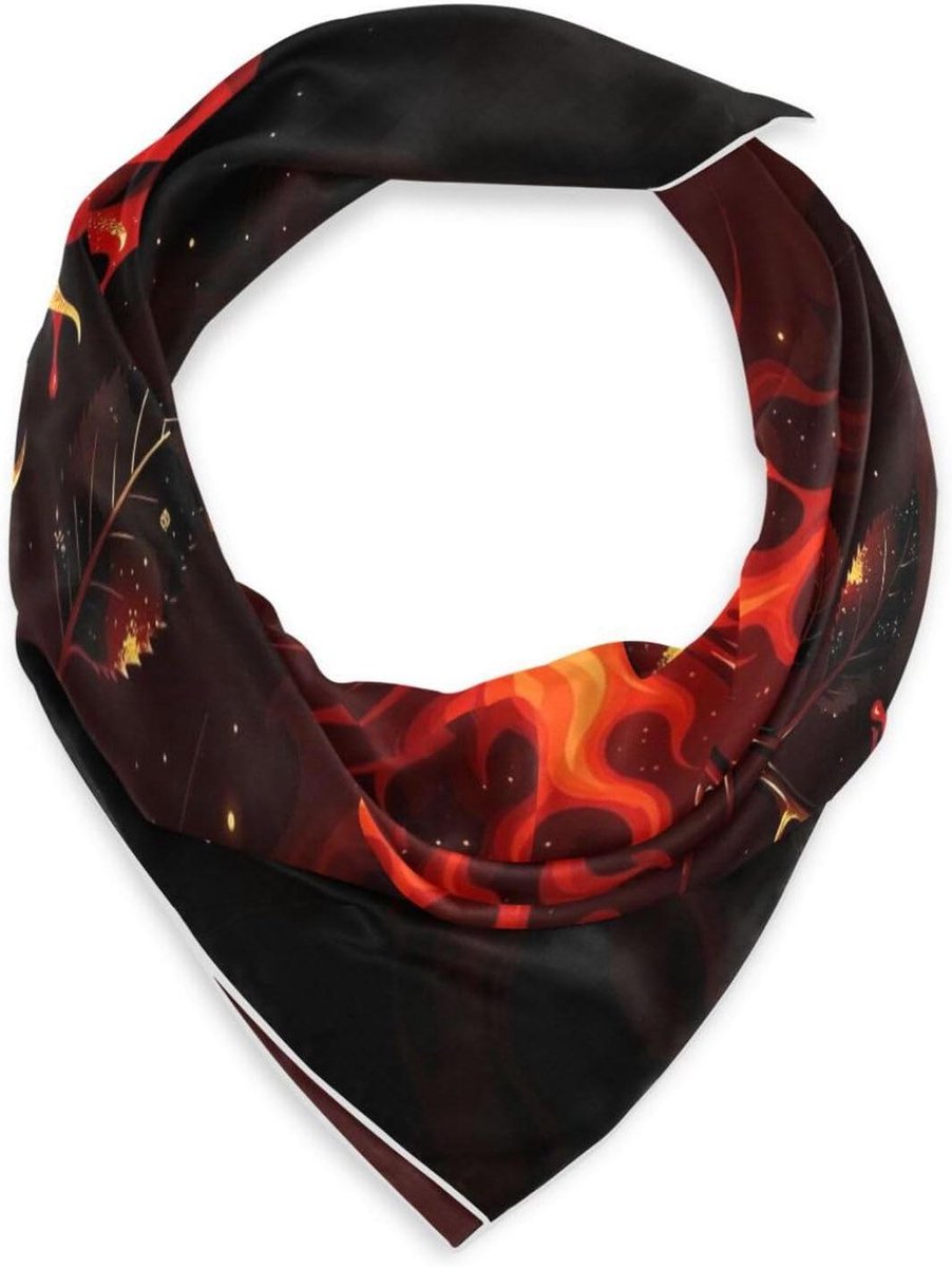 Zijden Hoofddoek - Dames Sjaal - Stijlvol Accessoire - Kreukvrij en Kleurvast - 90 x 90 cm - Rood