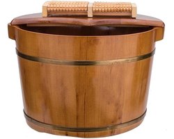 Seau de bain de pieds en bois - Spa bain de pieds - Détente des pieds - Design traditionnel - 300 grammes - Couleur bois