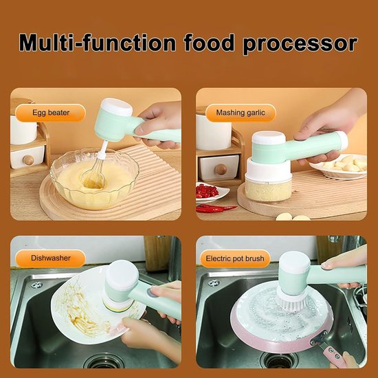 Handmixer Draadloos - Keukenmixer Oplaadbaar - Bakken En Klutsen - Geluidsarme Motor - 700 Gram - Groen — afbeelding 2