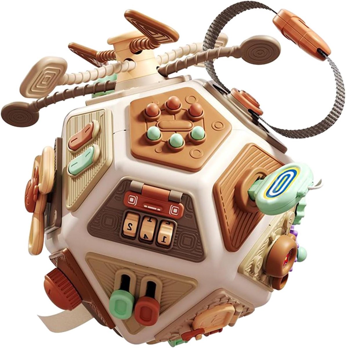 Activiteiten Kubus - Educatief Speelgoed - Motorische Ontwikkeling - Interactief Leerplezier - 19 x 19 x 21 cm - Multicolor
